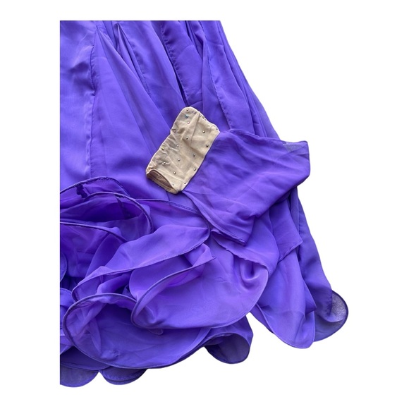 Purple Ballroom Dancing Dress Costume Sweetheart Neckline Cut Out Twirling Sz M - Picture 6 of 10